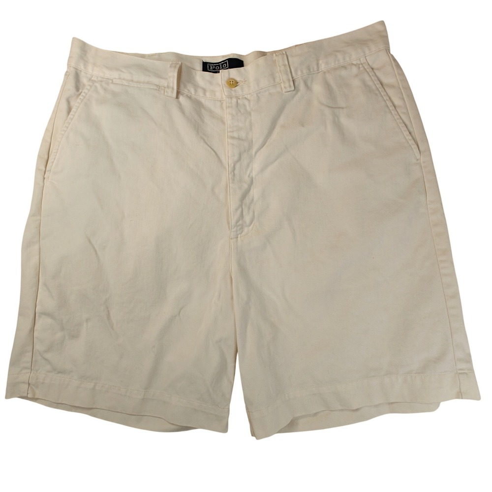 Polo Ralph Lauren Philip Short Mens 36 Cream Off White Cotton Twill Chino Shorts